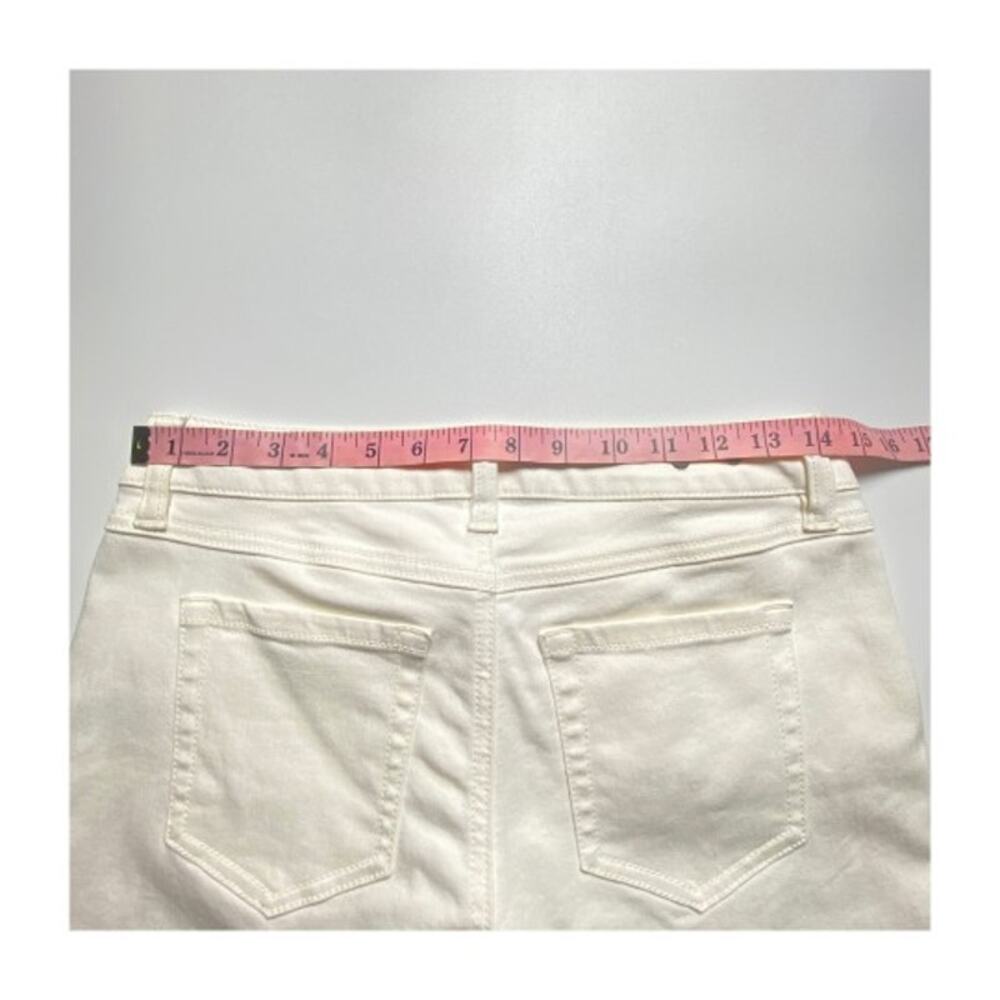 Cabi Slim Boyfriend Jeans Women 2 Cream Floral Embroidered Stretch - Picture 12 of 12